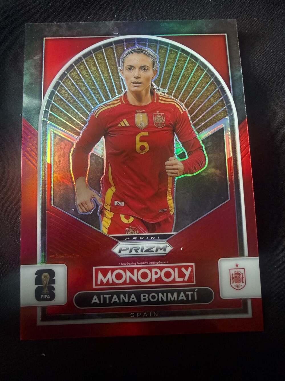 2026 Panini Monopoly Prizm FIFA World Cup #99 Aitana Bonmati Red Prizm
